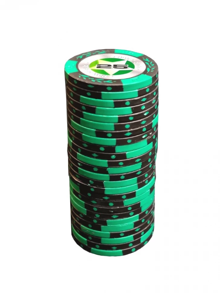 Фишки для игры в покер Black Stars номиналом 25 (25шт)