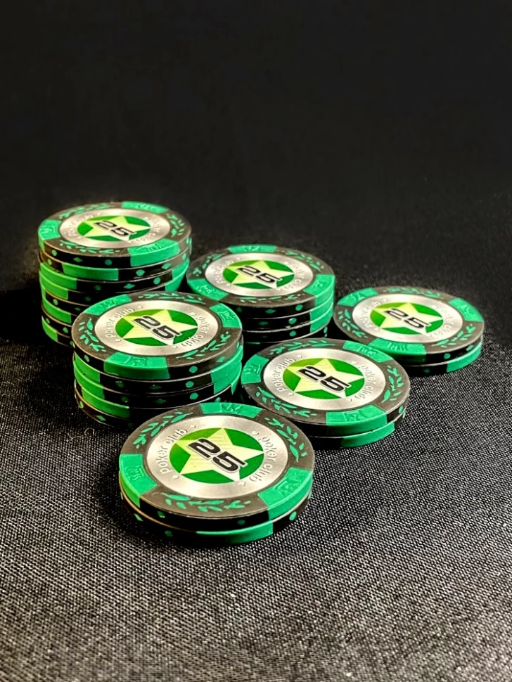 Фишки для игры в покер Black Stars номиналом 25 (25шт)