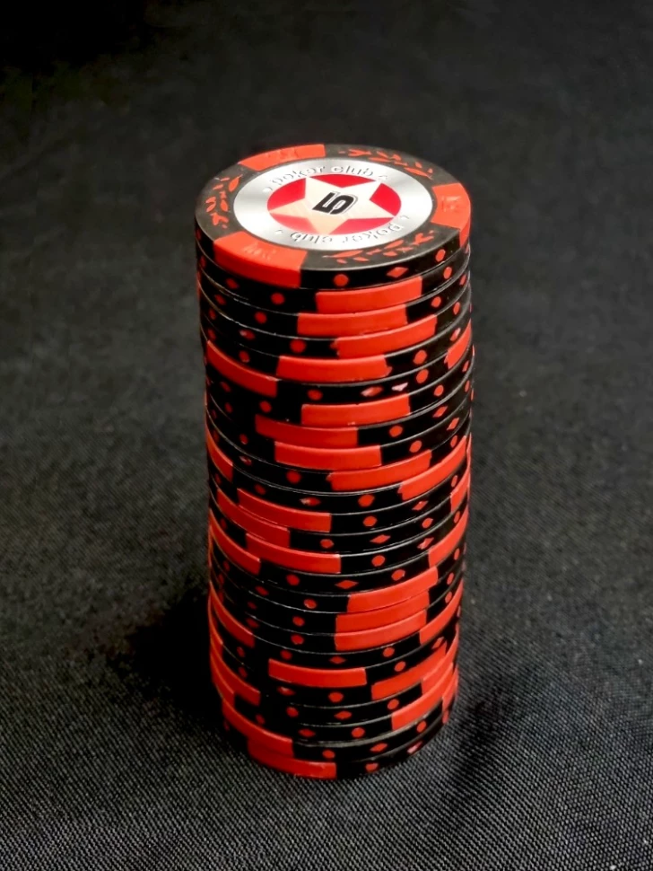 Фишки для игры в покер Black Stars номиналом 5 (25шт)