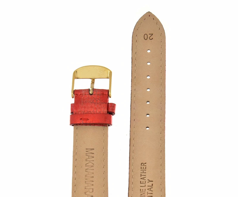 Ремешки maknamara 20 мм красн лак зол заст-1