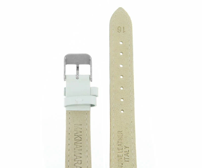 Ремешки maknamara 16 мм бел лак сер заст mp-16101